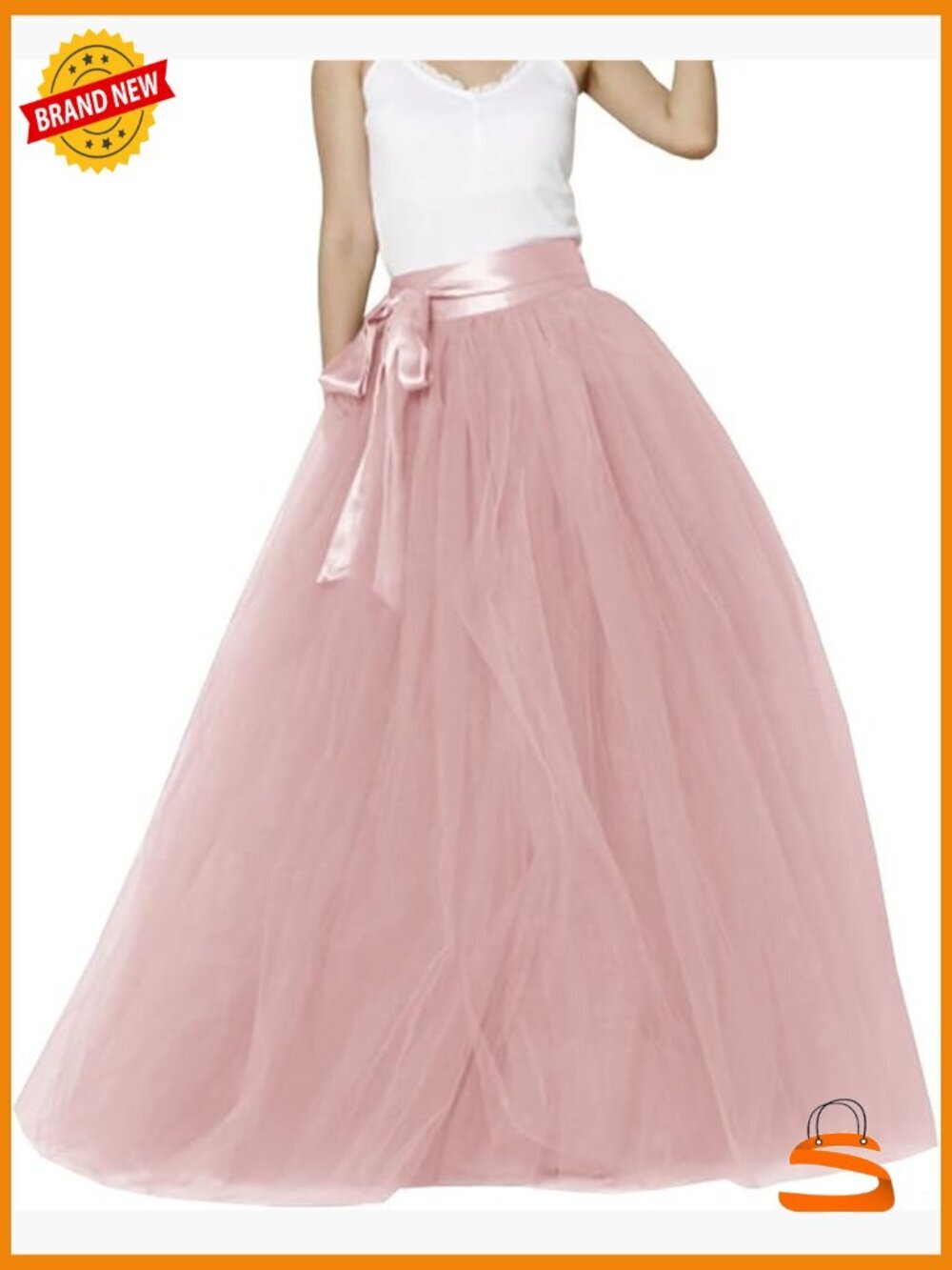 Long Tutu Party Evening Tulle Skirt High Rise Full Length